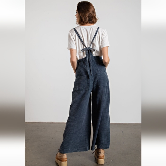easel Pants & Jumpsuits New Easel Faded Denim Blue Washed Cotton
